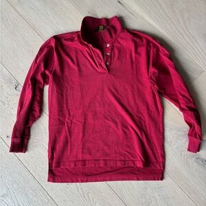VINTAGE Eddie Bauer Red Long Sleeve Polo Shirt
